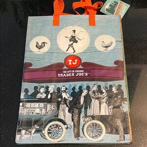 Trader Joe's Chicago Tote Bag with Orange Handles